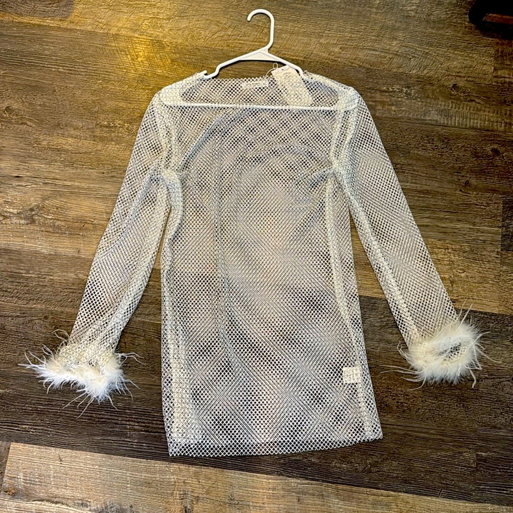 Martini white rhinestone mini dress